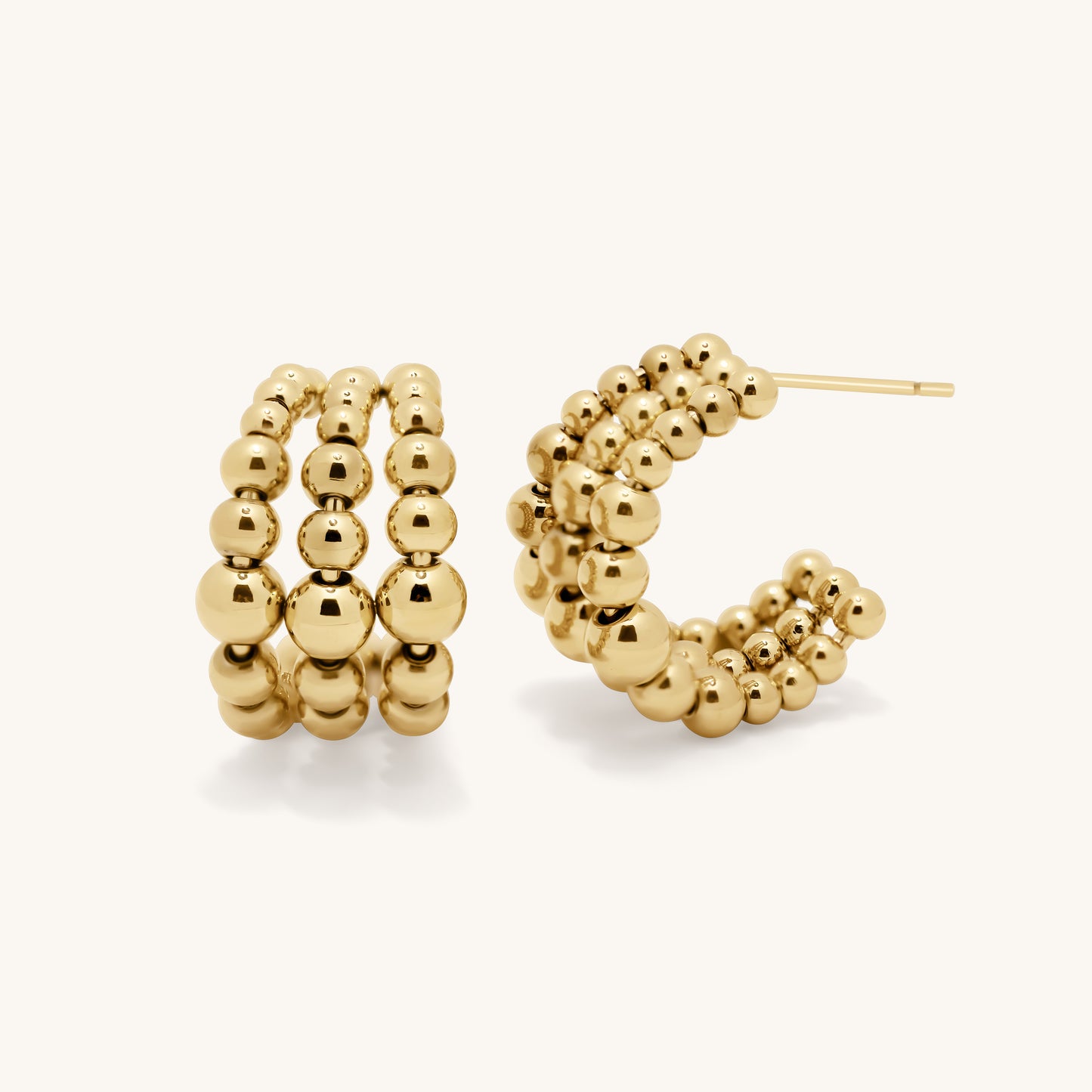 Three Layer Beaded Hoops