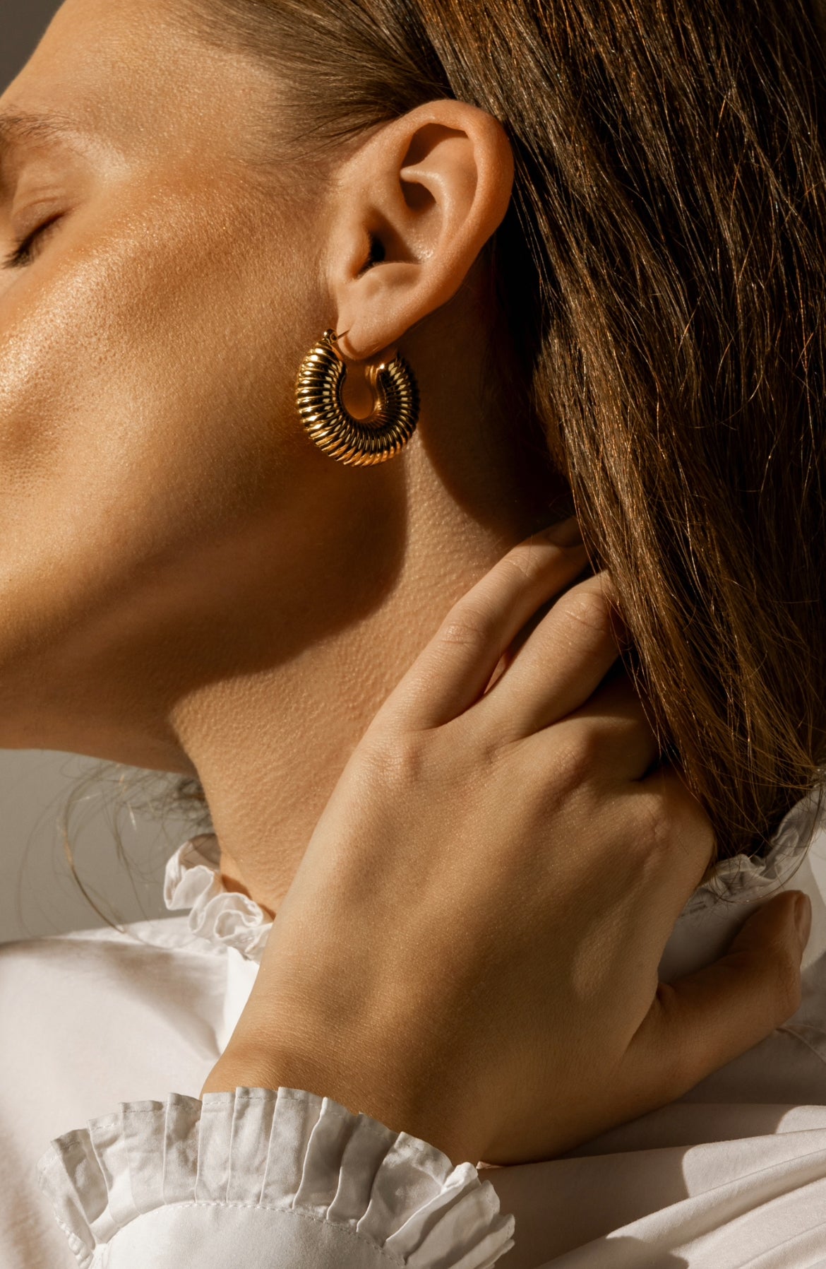 Ribbed Oversized Hoops