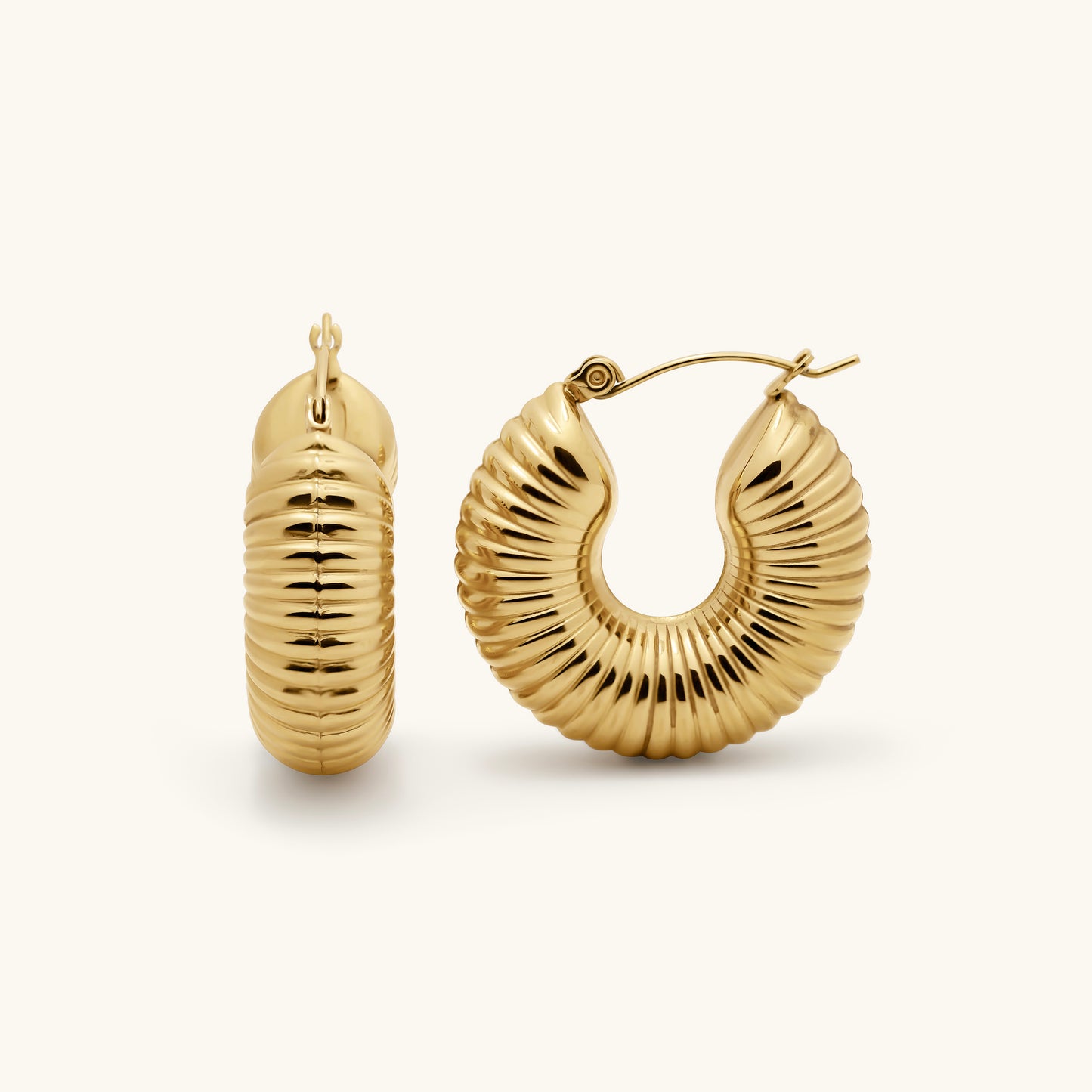 Ribbed Oversized Hoops