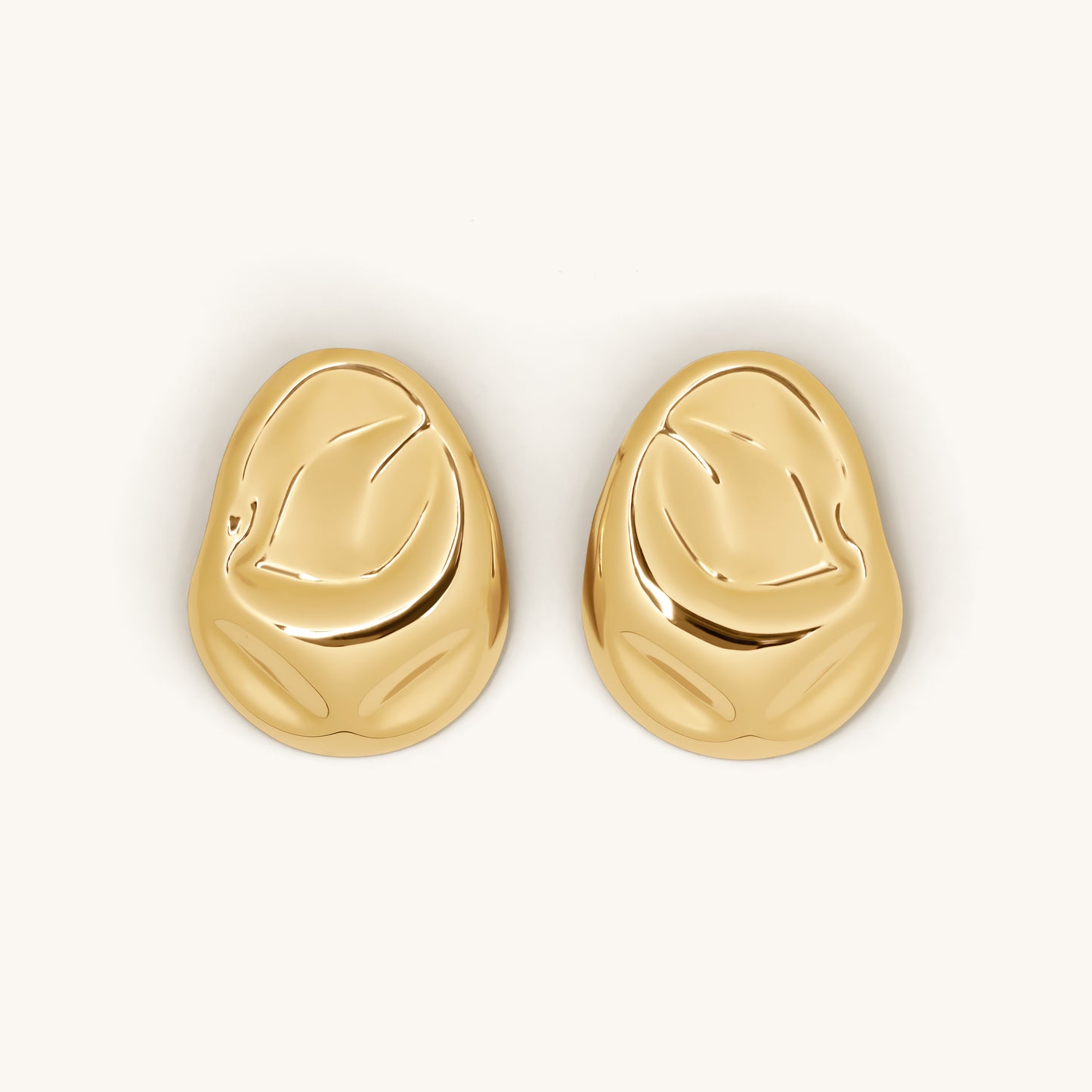 Large Oval Hammer Earrings