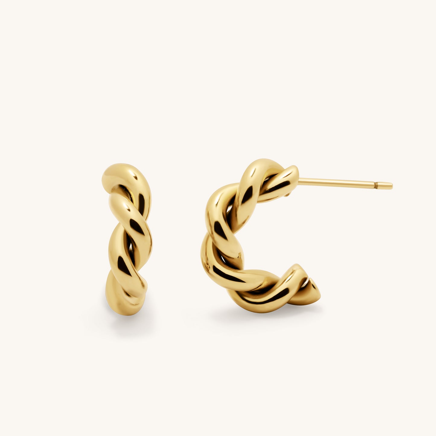 Small Croissant Twisted Studs